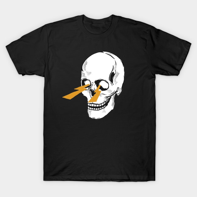 Laser Eye Skull Head Vintage Illustration T-Shirt by Merchsides